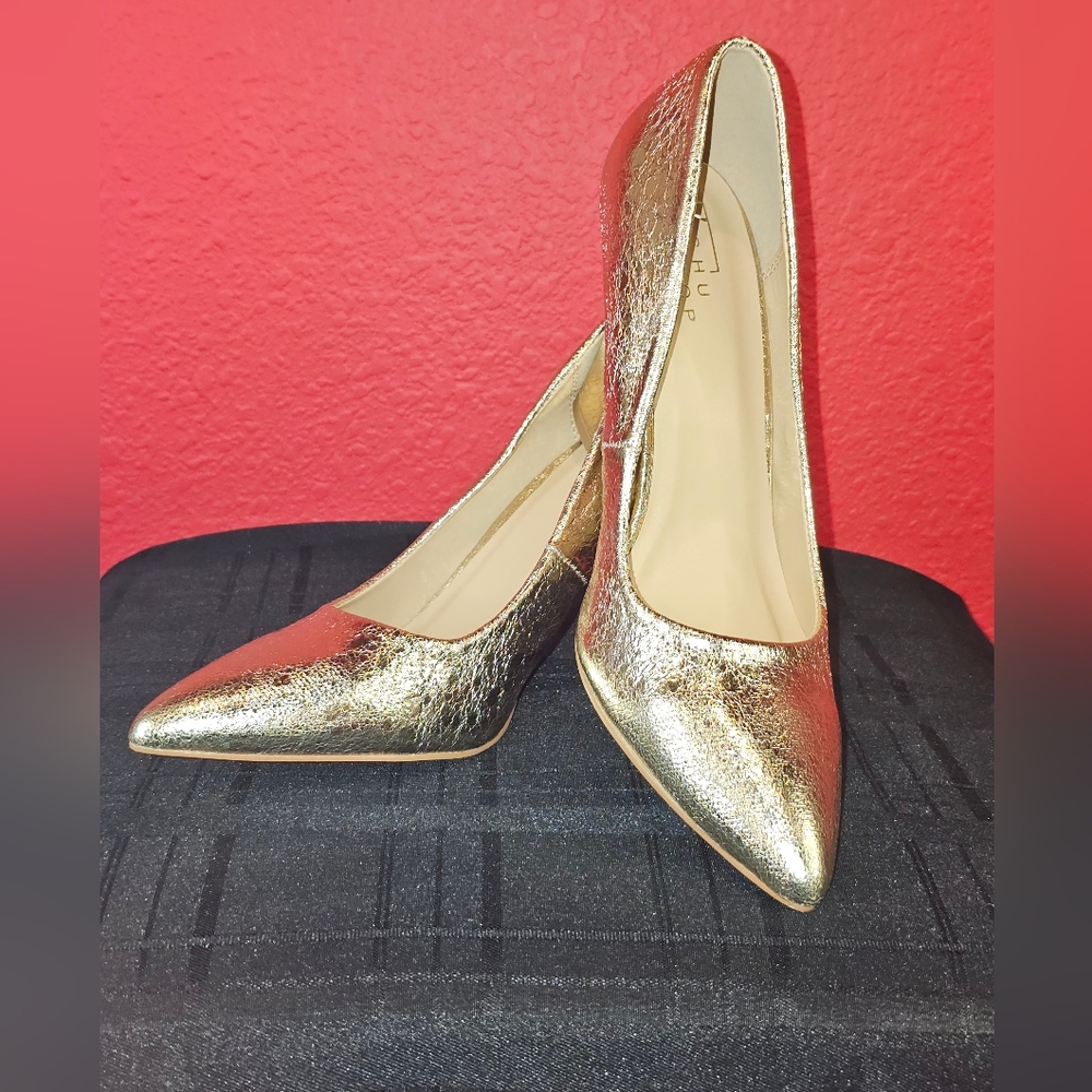 Shu Shop Gold Metallic Heels